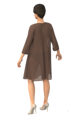 Chiffon dress, knee length, d-142