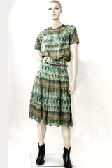 Green print Skirt, c-115